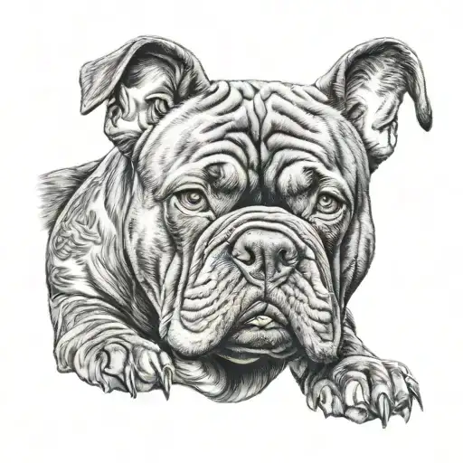 American bully dog tattoo design idea