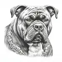 American bully dog tattoo design idea