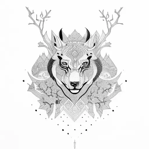 Russian Far East Forest Animals tattoo design idea