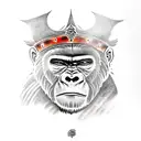 gorilla with sun wukong crown tattoo design idea