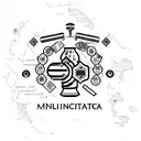 A map of Italy with a potion bottle and pharmaceutical symbols tattoo design idea