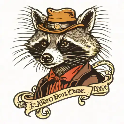 raccoon doc holiday cowboy tattoo tattoo design idea