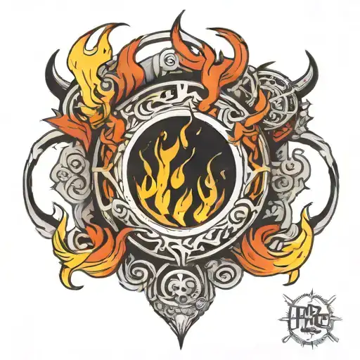 the fire ring tattoo design idea