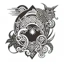 Combine elements of Japanese and Polynesian culture in a unique tattoo design tattoo design idea