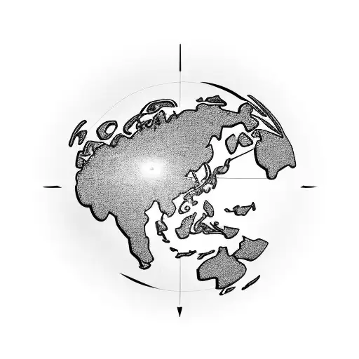 A motorcycle morphing into a world map, symbolizing a love for travel and adventure tattoo design idea