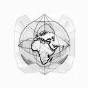 A motorcycle morphing into a world map, symbolizing a love for travel and adventure tattoo design idea