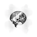 A motorcycle morphing into a world map, symbolizing a love for travel and adventure tattoo design idea