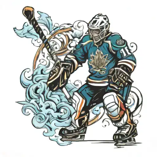 ice hockey jersey tattoo design idea