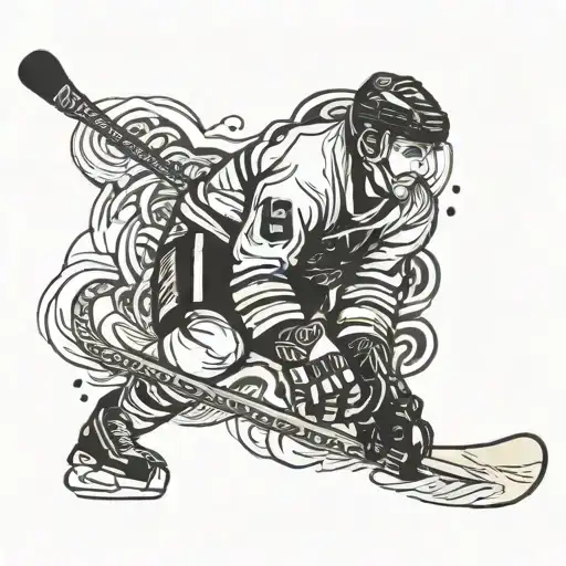 Ice hockey stick tattoo design idea