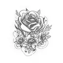 A cassette tape with flowers growing out of it tattoo design idea