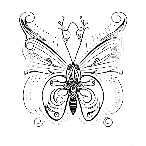 mariposa delicada tattoo design idea