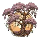 Wysteria tree full sleeve tattoo design idea