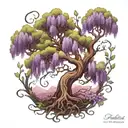 Wysteria tree full sleeve tattoo design idea