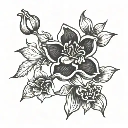 jasmine flower intertwined tattoo design idea