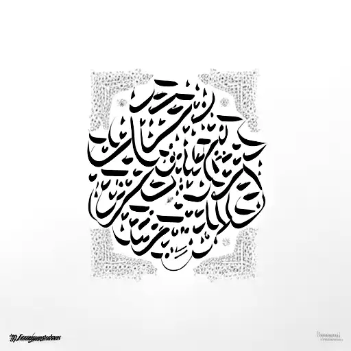 "خود نعش خود به شانه گرفتم گریستم" beautiful Persian poem written in elegant calligraphy tattoo design idea