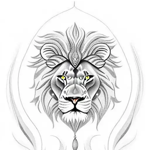 lion heart tattoo design idea