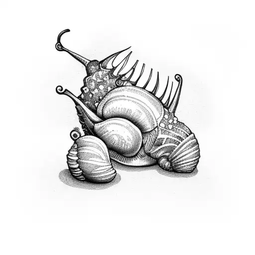 Man eating snails tattoo design idea