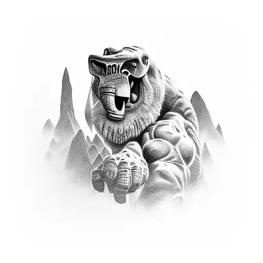 arm sleve if a jungle with 4x4 going up mountain tattoo design idea