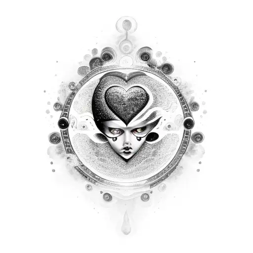 A powerful black-grey tattoo of the word 'Loveless' surrounded by swirling cosmic energy tattoo design idea