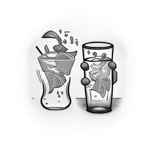 Bartender, Glass, Optimistic tattoo design idea