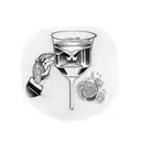 Bartender, Glass, Optimistic tattoo design idea