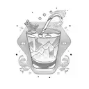 Bartender, Glass, Optimistic tattoo design idea