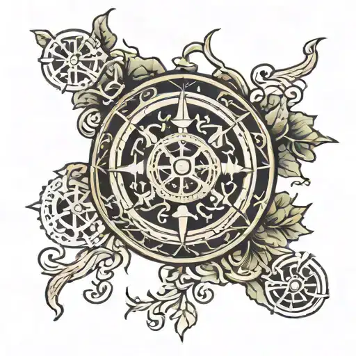 vegvisir viking compass tattoo design idea