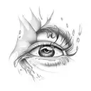 crying eyes tattoo design idea