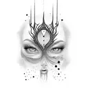 crying eyes tattoo design idea