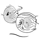 two lost souls swimming in a fish bowl tattoo design idea