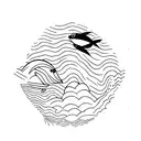 two lost souls swimming in a fish bowl tattoo design idea
