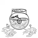 two lost souls swimming in a fish bowl tattoo design idea