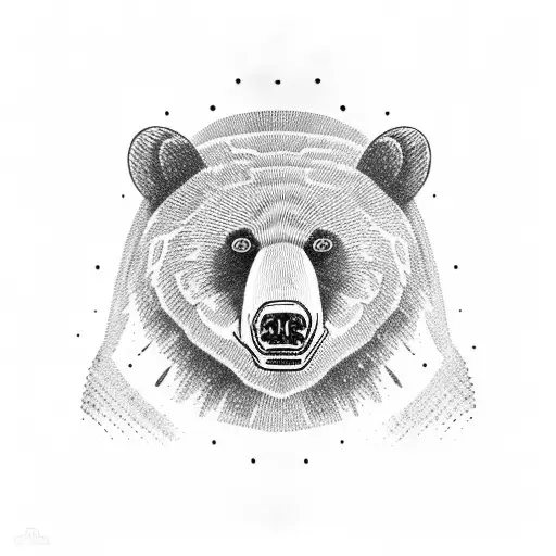black bear on a log tattoo design idea