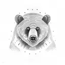 black bear on a log tattoo design idea