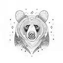 black bear on a log tattoo design idea