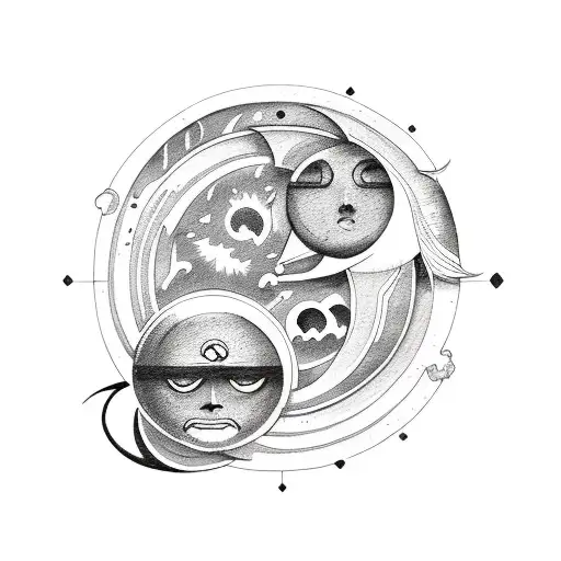 sun and moon couples tattoo tattoo design idea