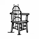 chair and lsd tattoo design idea