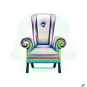 chair and lsd tattoo design idea