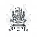 chair and lsd tattoo design idea