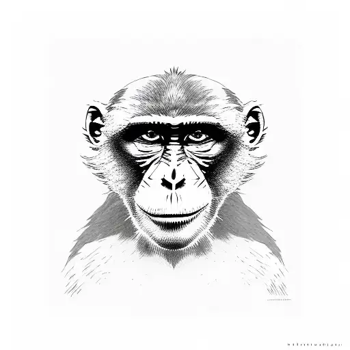 monkey warning signal lines tattoo design idea