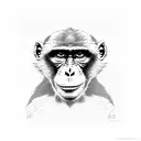 monkey warning signal lines tattoo design idea