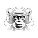 monkey warning signal lines tattoo design idea