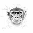 monkey warning signal lines tattoo design idea