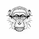 monkey warning signal lines tattoo design idea