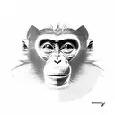 monkey warning minimal tattoo design idea