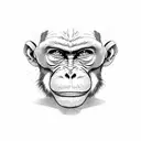 monkey warning minimal tattoo design idea