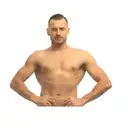 a man posing in front of a black background tattoo design idea