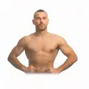 a man posing in front of a black background tattoo design idea