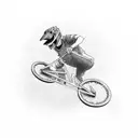 rick ride on bmx on ramp made of portal tattoo design idea