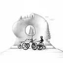 rick ride on bmx on ramp made of portal tattoo design idea